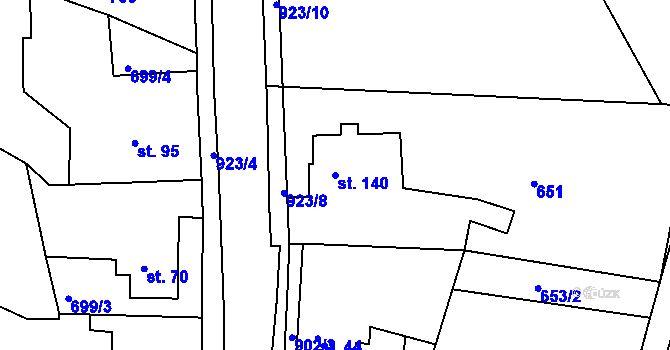 Parcela st. 140 v KÚ Čankov, Katastrální mapa