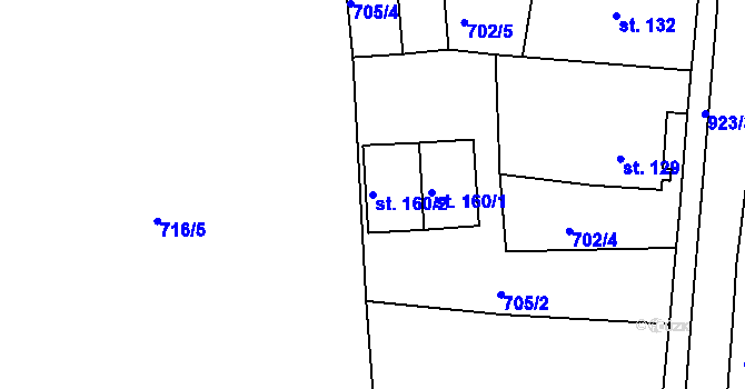 Parcela st. 160/2 v KÚ Čankov, Katastrální mapa