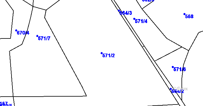 Parcela st. 571/2 v KÚ Čankov, Katastrální mapa