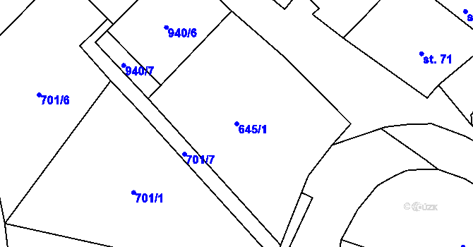 Parcela st. 645/1 v KÚ Čankov, Katastrální mapa