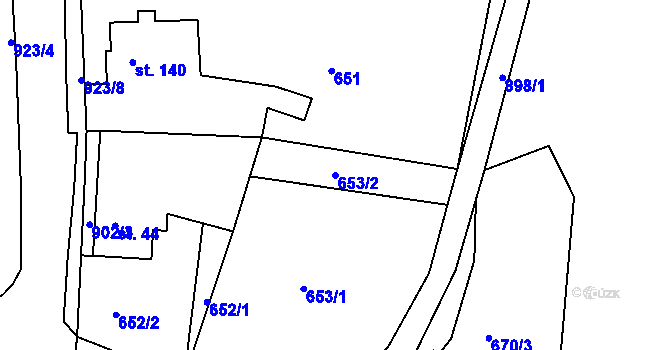 Parcela st. 653/2 v KÚ Čankov, Katastrální mapa