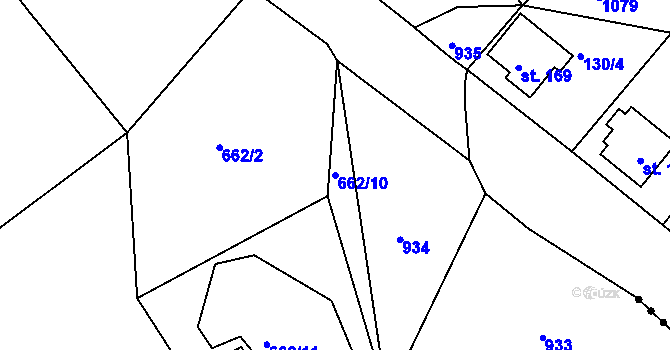 Parcela st. 662/10 v KÚ Čankov, Katastrální mapa