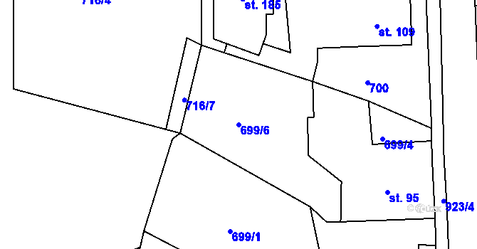 Parcela st. 699/6 v KÚ Čankov, Katastrální mapa