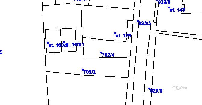 Parcela st. 702/4 v KÚ Čankov, Katastrální mapa