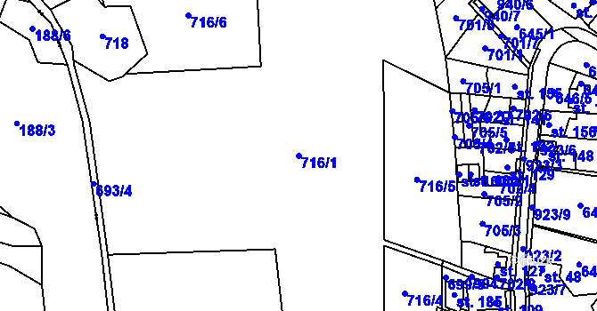 Parcela st. 716/1 v KÚ Čankov, Katastrální mapa
