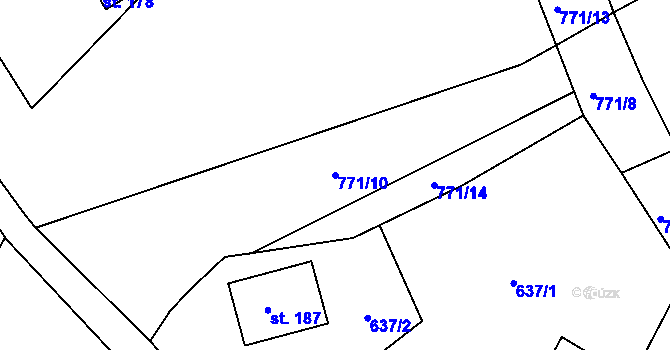 Parcela st. 771/10 v KÚ Čankov, Katastrální mapa