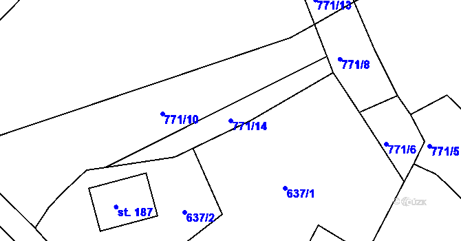 Parcela st. 771/14 v KÚ Čankov, Katastrální mapa