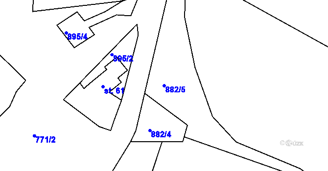 Parcela st. 882/5 v KÚ Čankov, Katastrální mapa