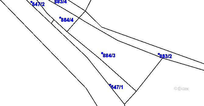 Parcela st. 884/3 v KÚ Čankov, Katastrální mapa