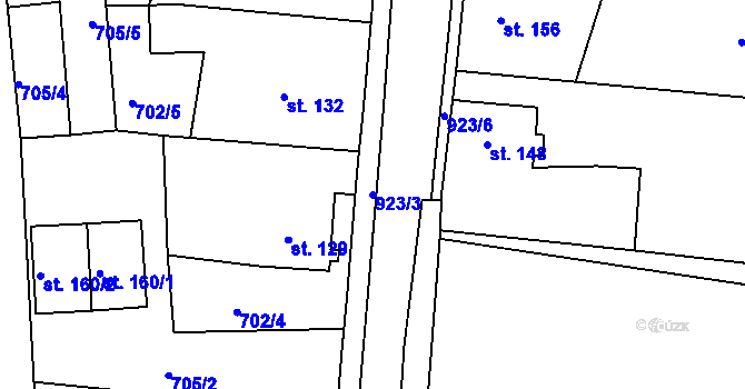 Parcela st. 923/3 v KÚ Čankov, Katastrální mapa