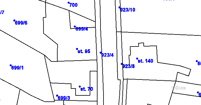 Parcela st. 923/4 v KÚ Čankov, Katastrální mapa