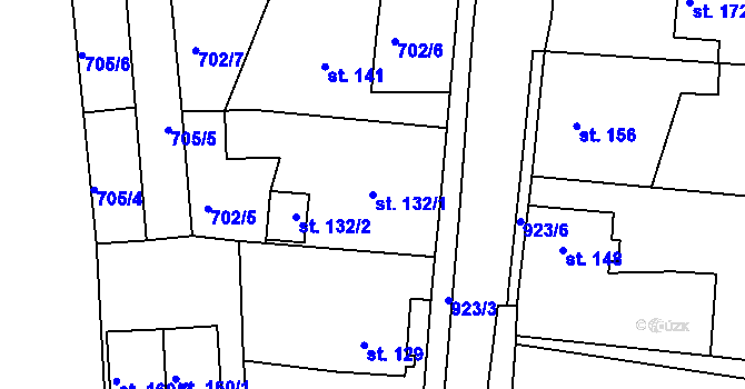 Parcela st. 132/1 v KÚ Čankov, Katastrální mapa