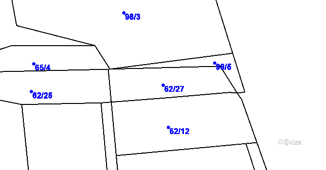 Parcela st. 62/27 v KÚ Sedlec u Karlových Var, Katastrální mapa