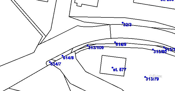 Parcela st. 313/109 v KÚ Sedlec u Karlových Var, Katastrální mapa