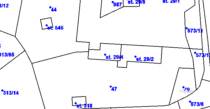 Parcela st. 29/4 v KÚ Sedlec u Karlových Var, Katastrální mapa