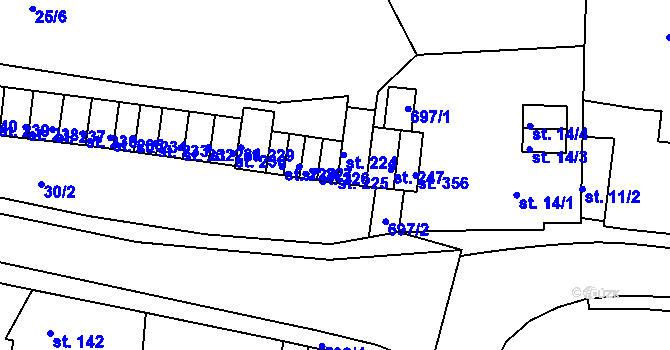 Parcela st. 225 v KÚ Sedlec u Karlových Var, Katastrální mapa