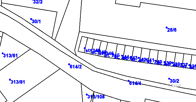 Parcela st. 246 v KÚ Sedlec u Karlových Var, Katastrální mapa