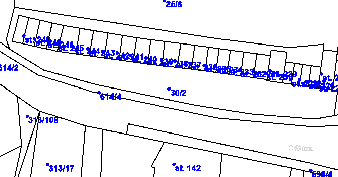 Parcela st. 30/2 v KÚ Sedlec u Karlových Var, Katastrální mapa