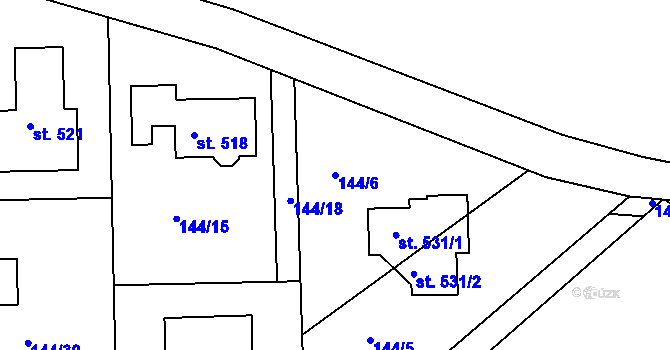Parcela st. 144/6 v KÚ Sedlec u Karlových Var, Katastrální mapa