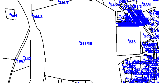 Parcela st. 244/10 v KÚ Sedlec u Karlových Var, Katastrální mapa