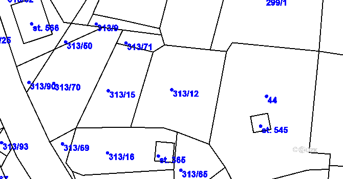 Parcela st. 313/12 v KÚ Sedlec u Karlových Var, Katastrální mapa