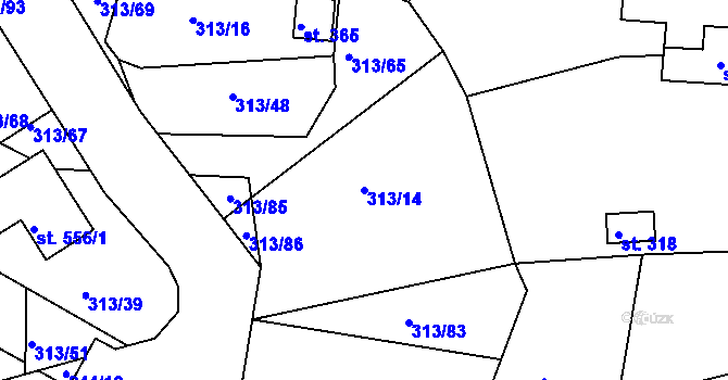 Parcela st. 313/14 v KÚ Sedlec u Karlových Var, Katastrální mapa