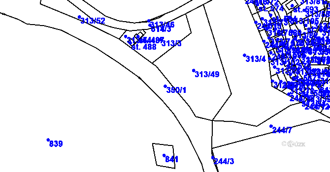 Parcela st. 350/1 v KÚ Sedlec u Karlových Var, Katastrální mapa