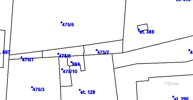 Parcela st. 475/2 v KÚ Sedlec u Karlových Var, Katastrální mapa