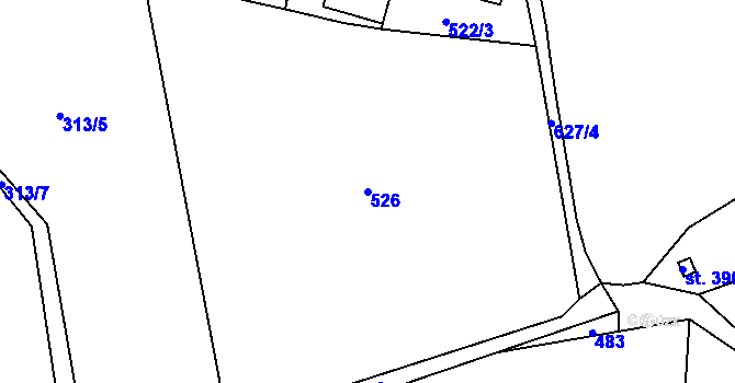 Parcela st. 526 v KÚ Sedlec u Karlových Var, Katastrální mapa