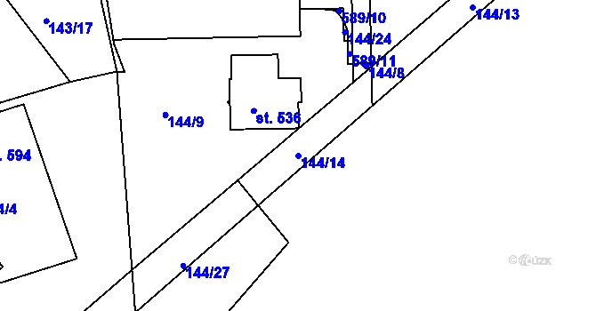 Parcela st. 144/14 v KÚ Sedlec u Karlových Var, Katastrální mapa