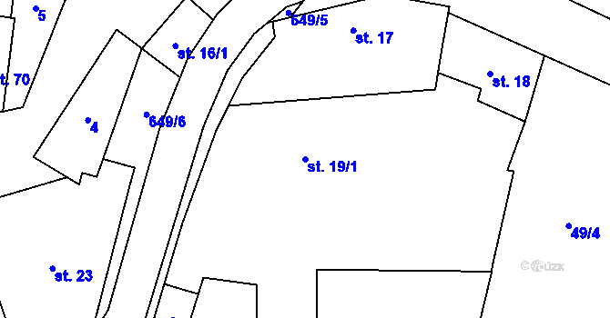 Parcela st. 19/1 v KÚ Sedlec u Kralovic, Katastrální mapa
