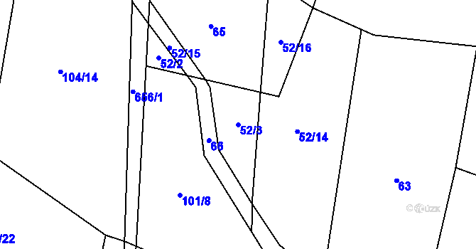 Parcela st. 52/3 v KÚ Sedlec u Kralovic, Katastrální mapa