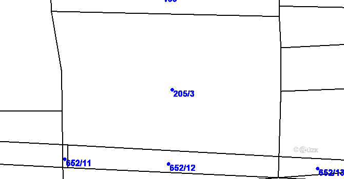 Parcela st. 205/3 v KÚ Sedlec u Kralovic, Katastrální mapa