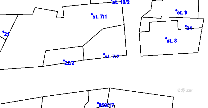 Parcela st. 7/2 v KÚ Sedlec u Libochovic, Katastrální mapa