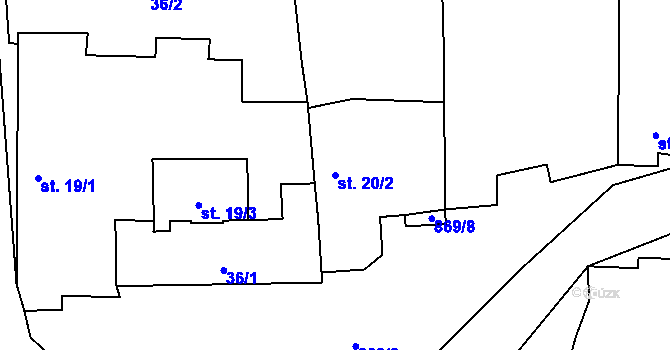 Parcela st. 20/2 v KÚ Sedlec u Libochovic, Katastrální mapa