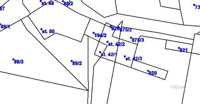 Parcela st. 42/1 v KÚ Sedlec u Libochovic, Katastrální mapa