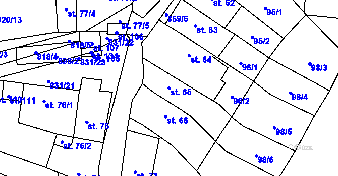 Parcela st. 65 v KÚ Sedlec u Libochovic, Katastrální mapa