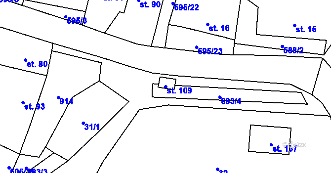 Parcela st. 109 v KÚ Sedlec u Libochovic, Katastrální mapa