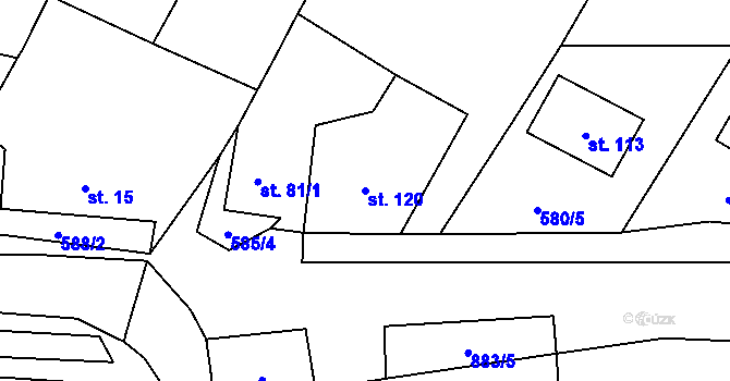 Parcela st. 120 v KÚ Sedlec u Libochovic, Katastrální mapa