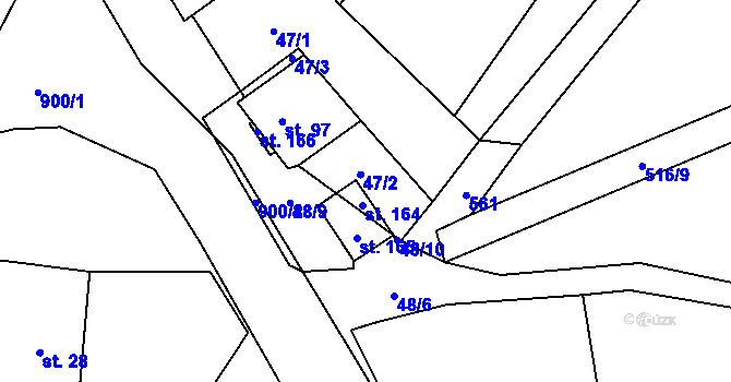 Parcela st. 47/2 v KÚ Sedlec u Libochovic, Katastrální mapa