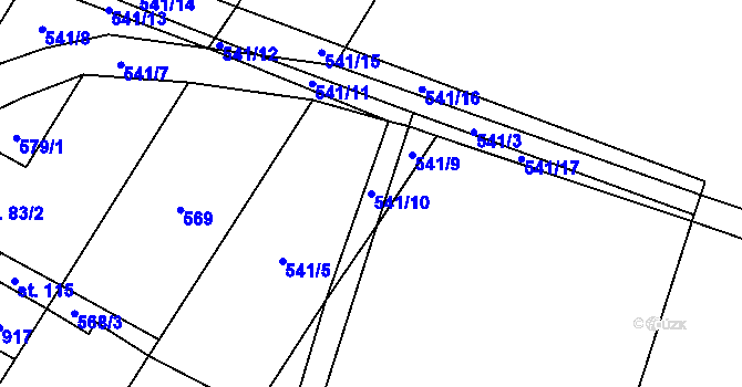 Parcela st. 541/10 v KÚ Sedlec u Libochovic, Katastrální mapa