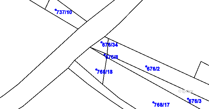 Parcela st. 676/8 v KÚ Sedlec u Libochovic, Katastrální mapa
