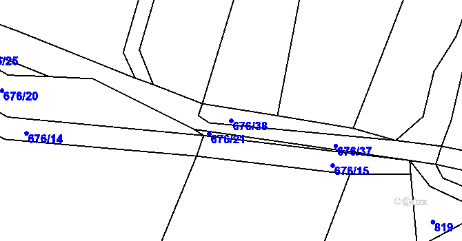 Parcela st. 676/38 v KÚ Sedlec u Libochovic, Katastrální mapa