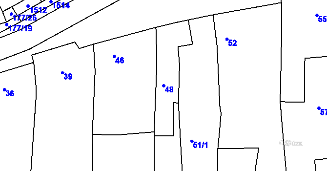 Parcela st. 48 v KÚ Sedlec u Mikulova, Katastrální mapa