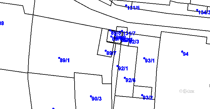 Parcela st. 89/8 v KÚ Sedlec u Mikulova, Katastrální mapa