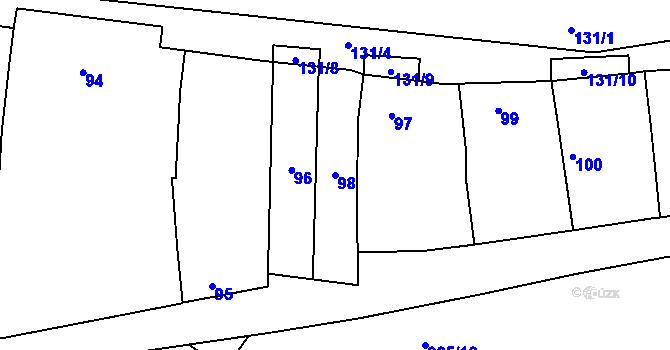 Parcela st. 98 v KÚ Sedlec u Mikulova, Katastrální mapa