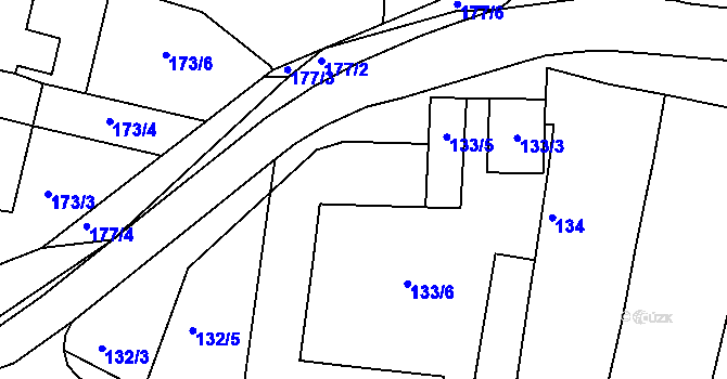 Parcela st. 133/4 v KÚ Sedlec u Mikulova, Katastrální mapa