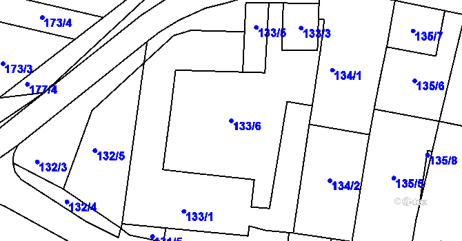Parcela st. 133/6 v KÚ Sedlec u Mikulova, Katastrální mapa