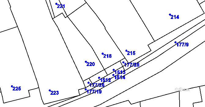 Parcela st. 218 v KÚ Sedlec u Mikulova, Katastrální mapa