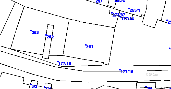 Parcela st. 261 v KÚ Sedlec u Mikulova, Katastrální mapa